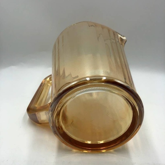Vintage Orange Carnival Glass Pitcher with Handle - Picture 4 of 10